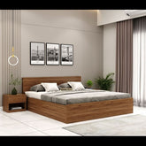 Trueliving Soft Luxurious designer Light masterbed Laminated Finish & PU Finish 6Ft *6Ft *1Ft